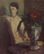 Edgar Degas The woman beside th vase oil painting reproduction